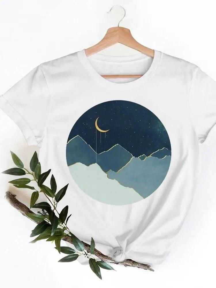 Short Sleeve Ladies Print T-shirts Geometric Spring  Clothing Women T Clothes Summer Casual Fashion Female Graphic Tee