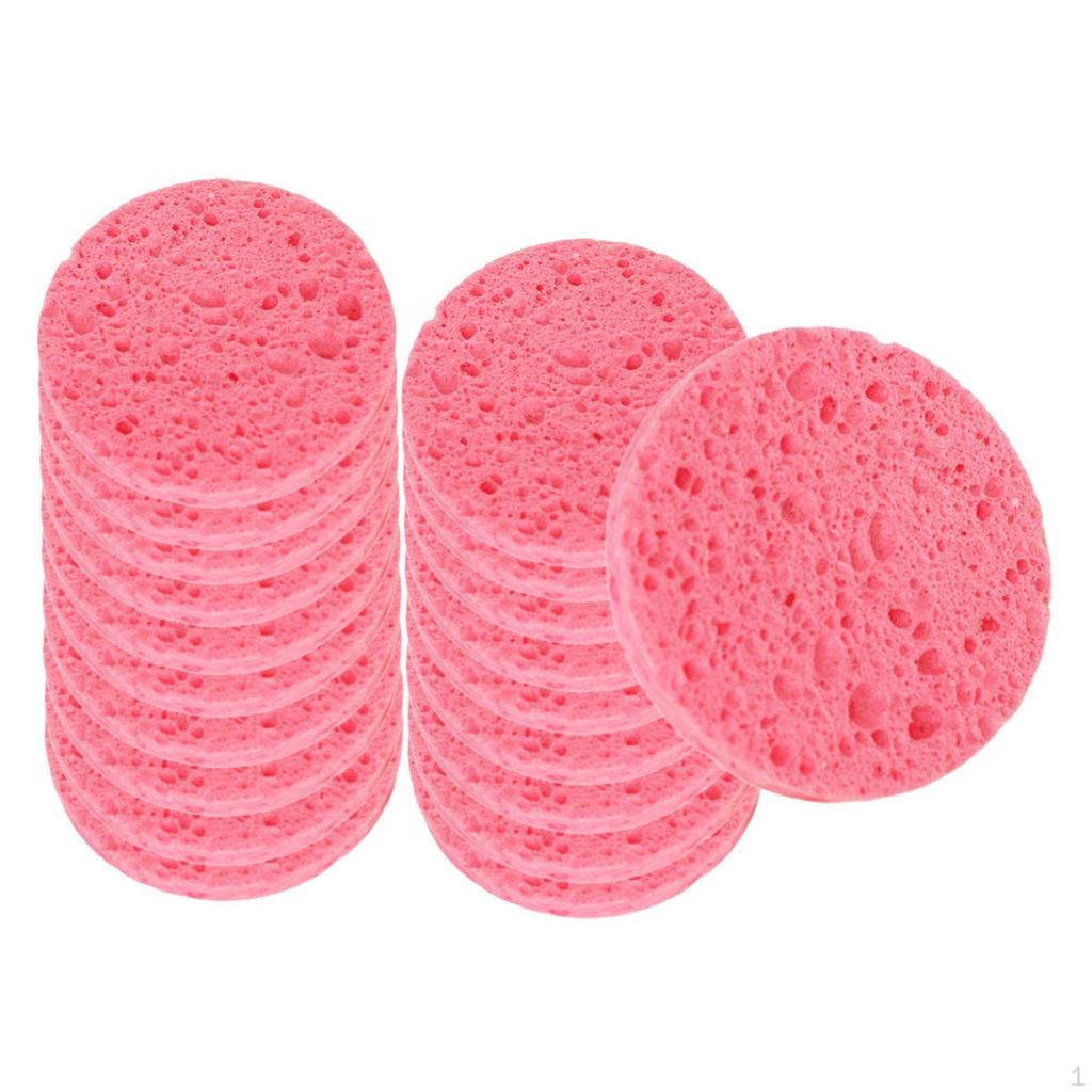 10 Pieces Face Cleansing Pads Facial Sponges Makeup Removal Wood Pulp Cotton Elastic