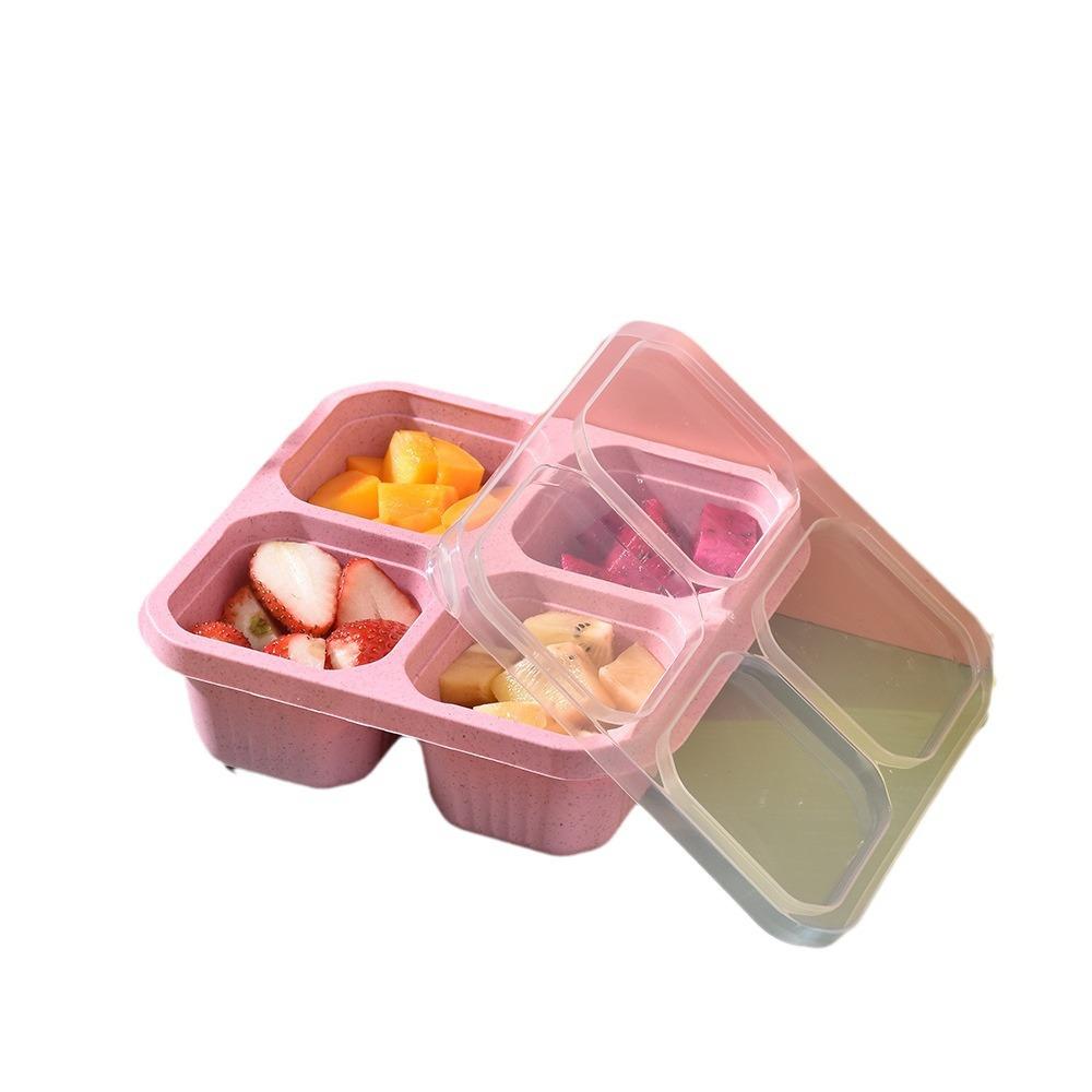 4-Compartment Bento Lunch Box Transparent Lid No BPA - Durable Meal Prep Container For Adults | Ideal For Work Travel & Healthy Eating
