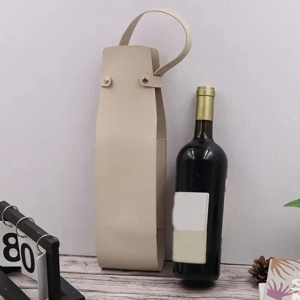 Waterproof PU Wine Tote Lightweight Champagne Beer Gift Bags Portable Wine Bag Wedding