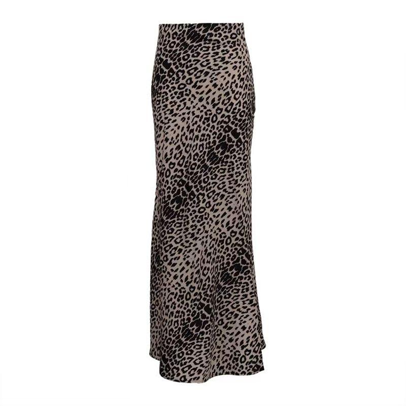 Western Style Leopard Print Print Sexy Sheath Fishtail Skirt Printed Leopard Print Skirt