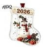 Christmas Present for Friends Stocking Money Holder Tree 2D Acrylic Sock Shaped Cash Gift Ornament Hanging Xmas Stuffers Holiday Party Favors Tree