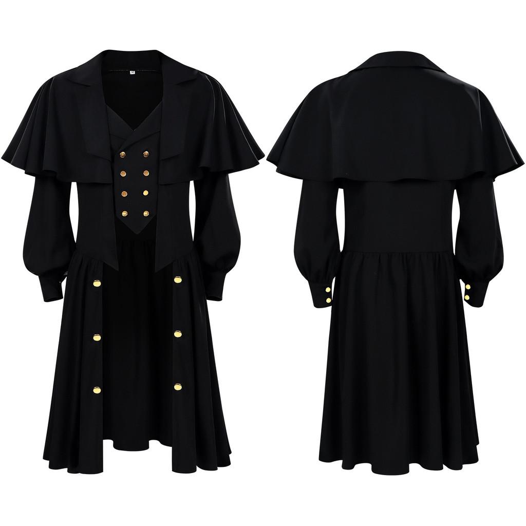 Mittelalterlicher Steampunk Gothic Mantel Aus Polyesterstoff Für Damen Und Herren