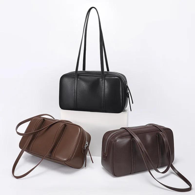 Hochwertige Luxus-Tote-Bag im Vintage-Stil aus Rindsleder für Damen 2026 - Großes Fassungsvermögen, Elegante Umhängetasche für Pendler