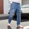 Li Ning Wu Chuang Wu Yi Sports Casual Straight Leg Jeans Men Jeans Blue AJQR015-1