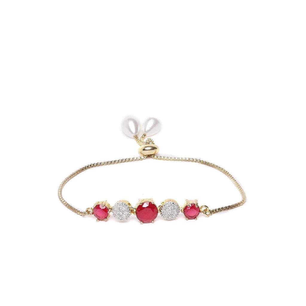 Jewellery Set for Women American Diamond Combo of Choker Necklace Set with Earrings, Bracelet and Ring for Girls and Women