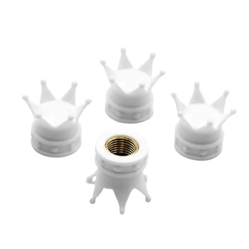 

Crown Design Tire Valves Cap Chrome Plated for Enhancing Vehicle Appearance on Cars SUVs and Motorcycles Easy Installation белый