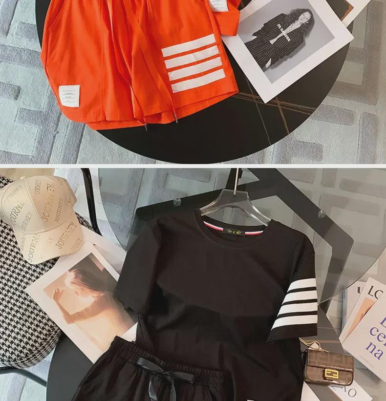 2025 TB Women's Four-Bar Sports and Leisure Shorts Set - Classic Fashion Two-Piece Suit for Summer