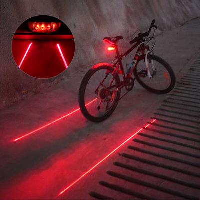 Luz traseira de bicicleta Luz laser para bicicleta Luz traseira à prova d'água Iluminação LED Flash Aviso de segurança Luz traseira para ciclismo Acessórios para bicicleta Mtb