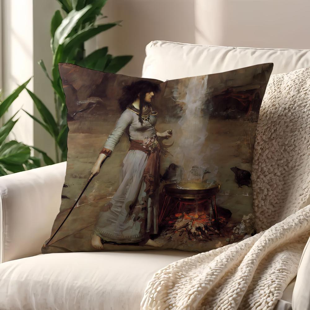 Painter J-John W-WilliamS Waterhouse Cushion Cover For Pillow Printing Sofa Decoration Home Car Room Office Nordic Simplicity