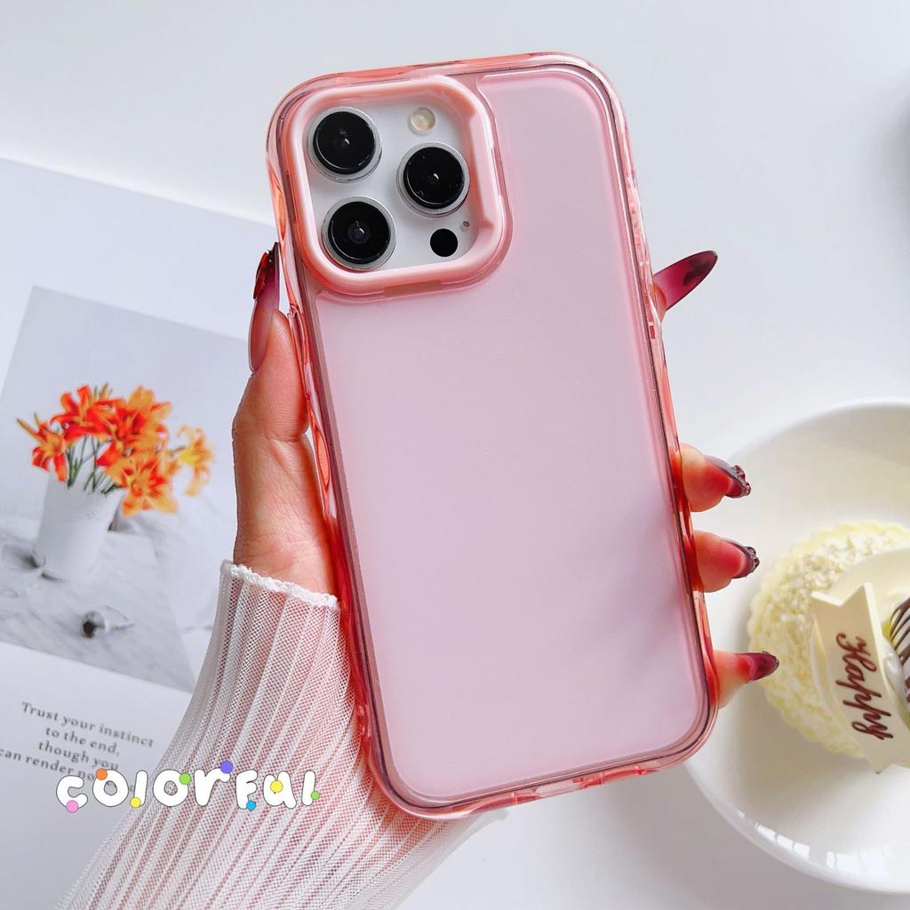 Fresh Macaron Colored Clear Hard Case PC+TPU 2in1 Protective Back Cover for iPhone 17 16e 16 15 14 Plus 13 12 11 Pro Max