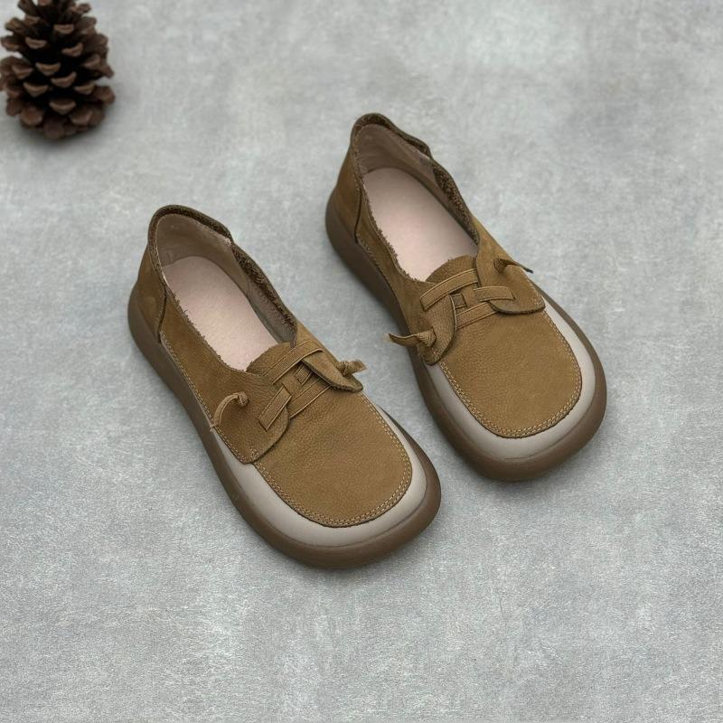 

Весенние лоферы женские балетки из натуральной кожи с квадратным носком женские туфли на плоской подошве на шнуровке ручной работы смешанных цветов ретро обувь 37