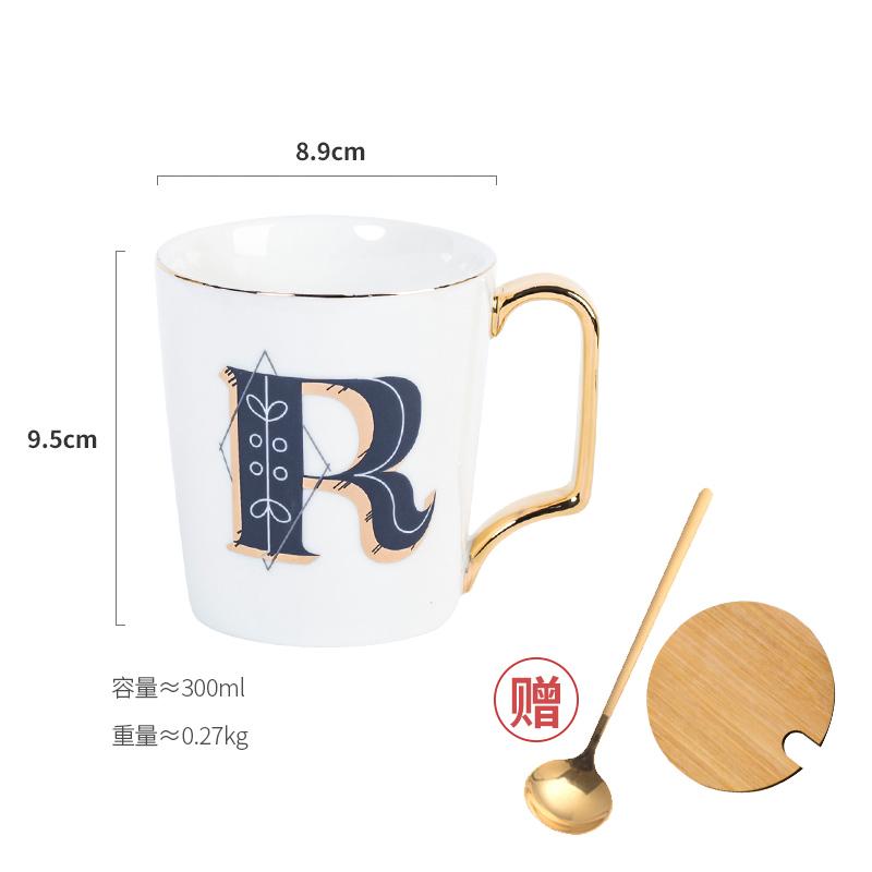 1 Stück Europäische Goldbuchstaben Keramiktasse Liebhaber Frühstück Kaffeetasse Milchtee A-Z Buchstabe Männer Frauen Kreativer Becher