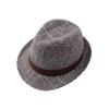 Chapeau large à carreaux 100% laine pour homme, taille L, fedora de gentleman