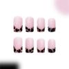 French Leopard Print Press On Nail Square Coffin Nail Medium Designs Full Cover Artificial Nail Stick On Nail 24Pcs