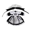 Rakulifey Obitsu 11 Kleiderset, Dienstmädchen-Outfit, Kleid, Haaraccessoire, 3-teiliges Set, OB11 Größe, 2 Farben (Schwarz)