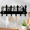 Metal Key Holder Wall Decor Multi Hook Rack for Keys Hats Umbrellas Easy Install Kitchen Bathroom Door