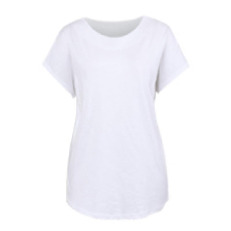 Shop   Women Slub CoTTon Round Neck ShorT Sleeve T shirT cobalT Dai Wsh 0242