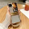 For Oppo Find N3 Flip 5G Case Rhinestones Glitter Hard PC Folding Phone Cover with Wrist Strap