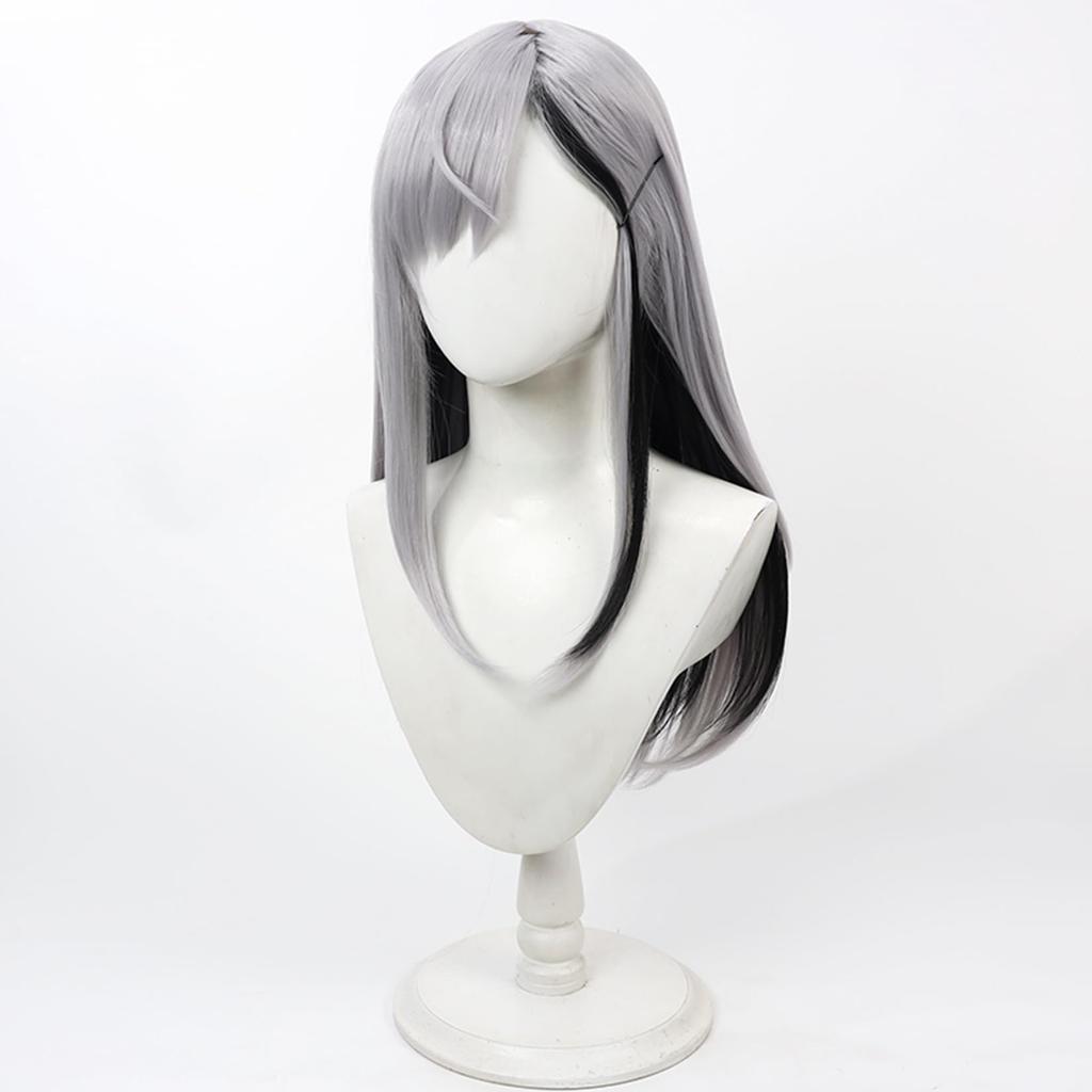 Laubao Shopping Higuchi Kaede Cosplay Long Straight Costume Accessory for and More Wig, Gray/Black Hair, Mesh, Hair, Heat-Resistant, Disguise,