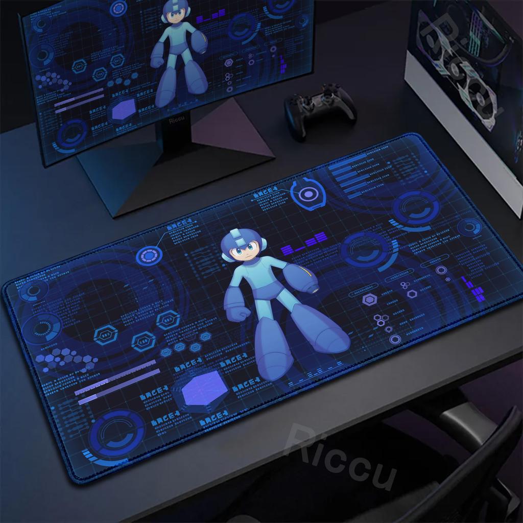 xcm Mousepad Megaman Anime Keyboard Pad Xxl Table Protector Rubber Carpet Pc Office Accessories Gamer Nonslip Speed Deskmat