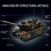 903 PCS Multi-color Tank Building Block Model, Exquisite Dual Antennas, Hand-assembled Educational Toy