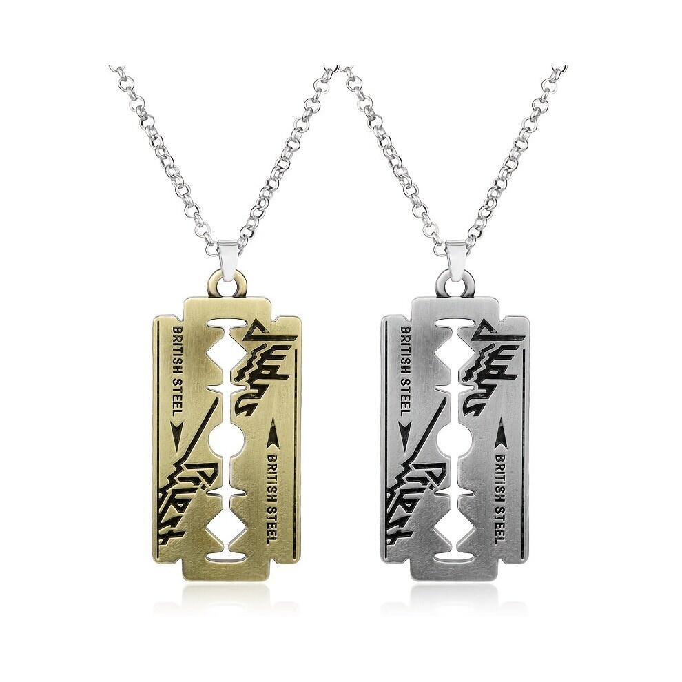 1pz Collana Lama Rock Band Portachiavi Rasoio Creativo Stile Gotico Punk Accessorio Unisex