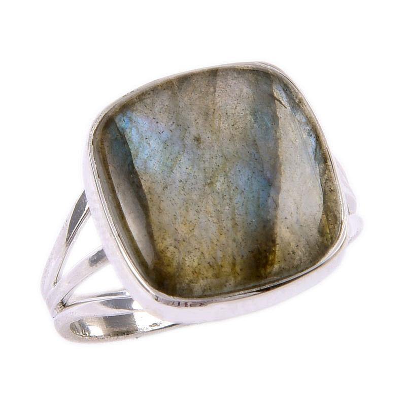 Natural Labradorite Gemstone 925 Solid Sterling Silver Jewelry Ring Size 7 L0H92