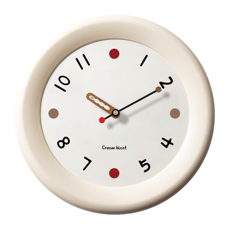 Living Room Creative Decoration Household Clocks Wall Clocks Stylish Atmospheric Wall Clocks Cream Style Wall Clocks