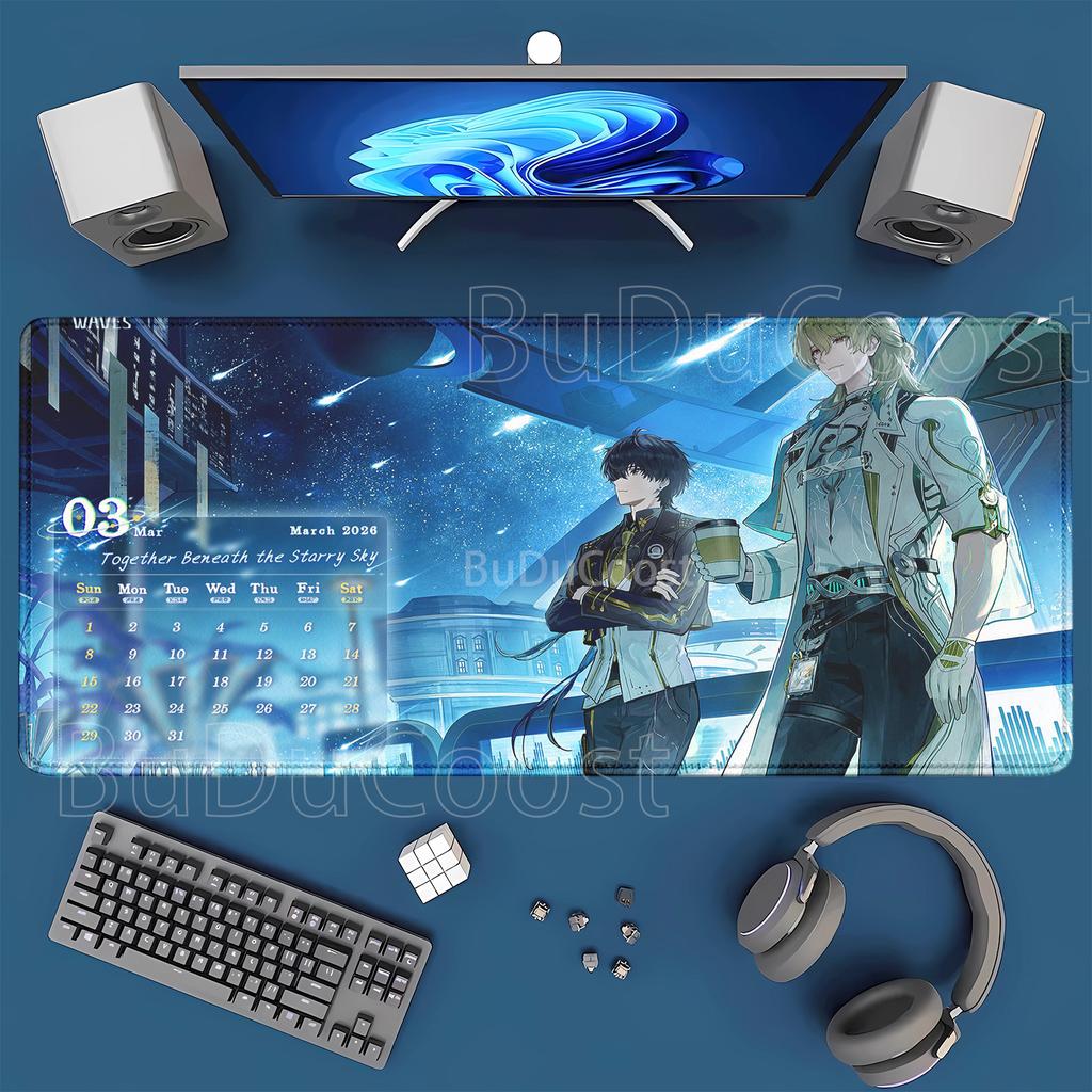 Wuthering Waves LuukHerssen Mousepad overlock offices Gaming keyboard Mouse Pad Anime Rubber HD Printing xmm XXL Desk Mat