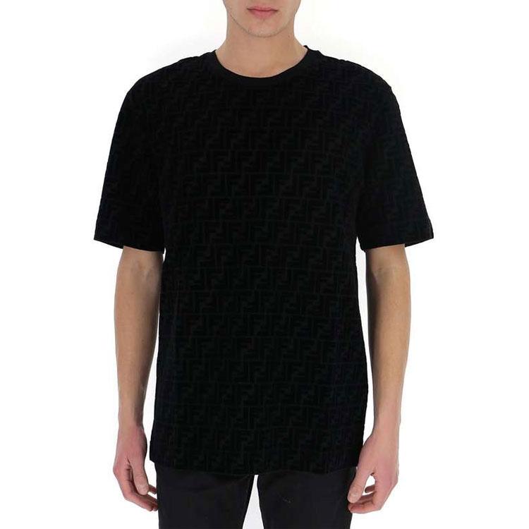 Fendi FF-Jacquard Frottee T-Shirt FY0936A7D5F0ABB