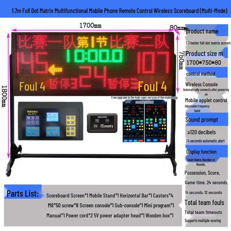 Wireless Electronic Scoreboard with Mobile Remote Control