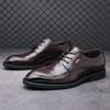 New Men's British Style Genuine Sheepskin Leather Breathable Derby Shoes - Business Formal Footwear