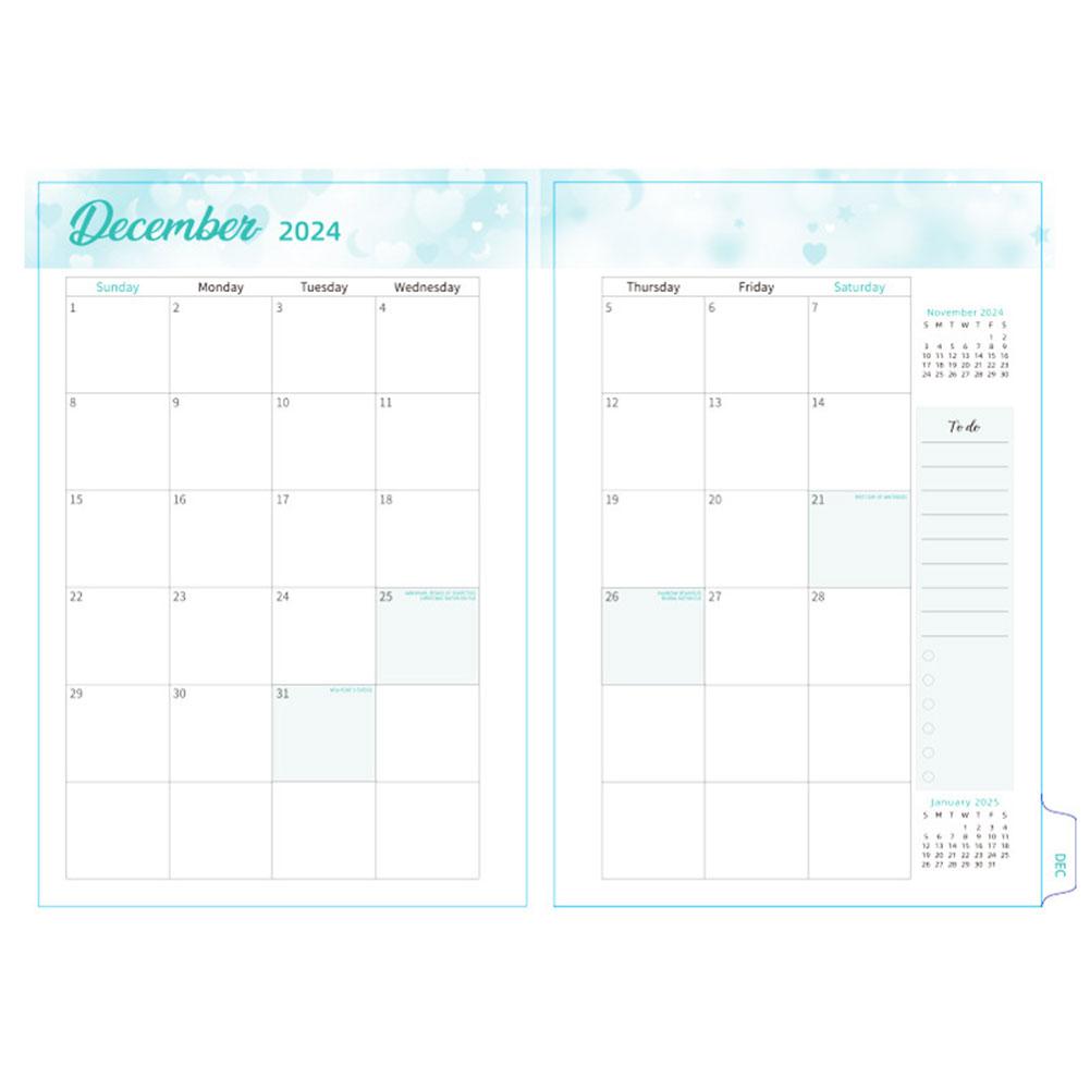 2025 A5 Anteckningsbok med spiralbindning Veckoplanerare Anteckningsbok med månadsflikar Kalenderplanerare för kontor Skola