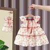Flickklänning Sommar Barn Körsbär Prinsessklänning Babyflicka Chiffong Söt Kortärmad Klänning