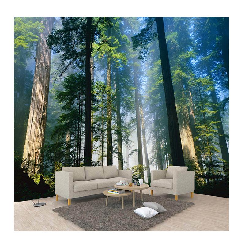 

3D Wall Mural Nature Fog Tree Forest Wallpaper Sunlight Wall Paper Living Room Mural 200 cm(W) x 140 cm(H)