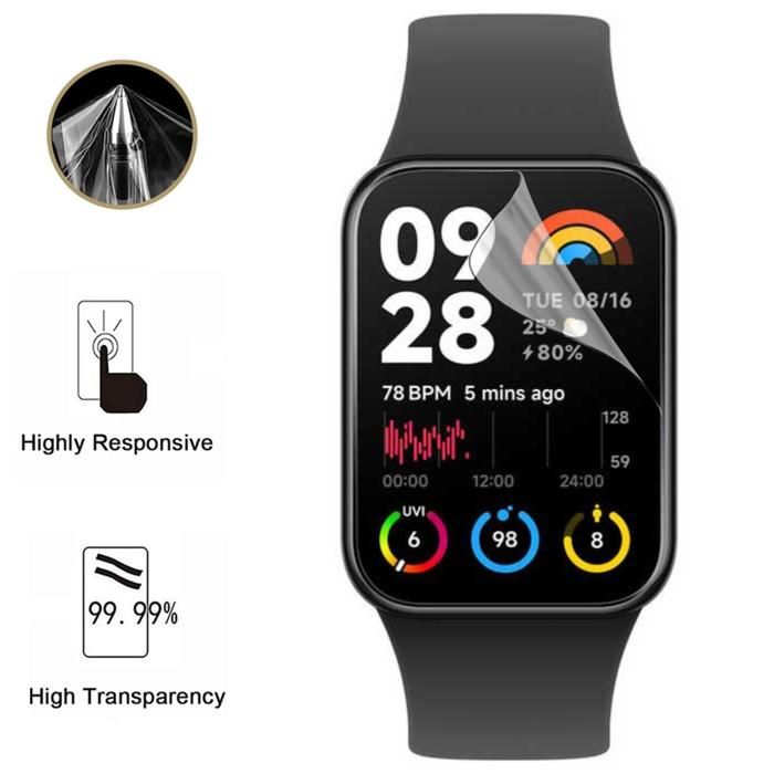 Protection écran pour Xiaomi Mi Band 8 Pro [Pack 6] Film Plastique Protecteur Résistant Ultra Mince Phonillico
