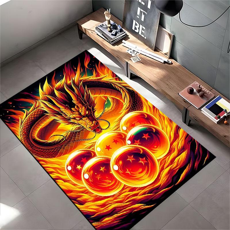 Golden Fiery Dragon Carpet suitable as a non-slip mat for the living room or bedroom sofa