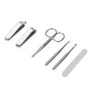 6pcs Nail Clipper Set with Storage Case Non Slip Handle Portable Rust Proof Manicure Tools Set Gray
