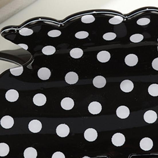 Women Hair Clip Black White Dot Print Acrylic Back Head Hair Claw Anti-slip Teeth Lightweight Colorfast Strong Grip Large Shark Clip