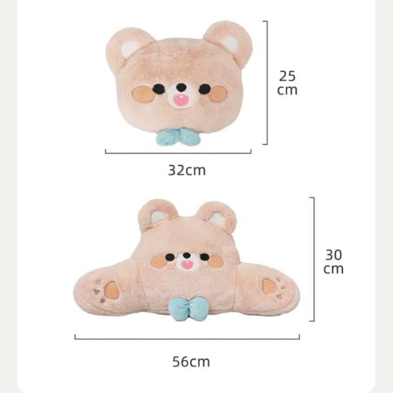 Fashionable Light Luxury Cartoon Bear Plush Waist Support Car Waist Back Neck Pillow Car Cushion Back Cute Car Accessories