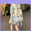 Nylon Casual Travel Backpack For Students With Large Capacity And Butterfly Design