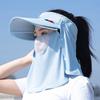 Womens UV Protection Sun Hat With Wide Brim Face Veil Breathable Mesh Visor Cap Beach Cycling Outdoor