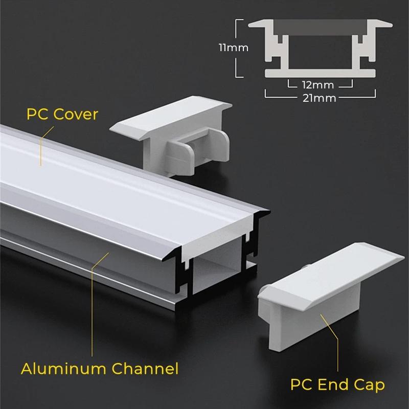0.5/1m Profil LED Aluminiu de Podea Grosime Puternică Canal Lumină cu Bandă Încastrată în Sol Acoperire PC Iluminat Liniar Casnic Comercial