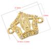 ZHUKOU Golden-plated Brass Catholic Virgin Mary Pendant Crafts Double Holes DIY Bracelet Necklace Accessories