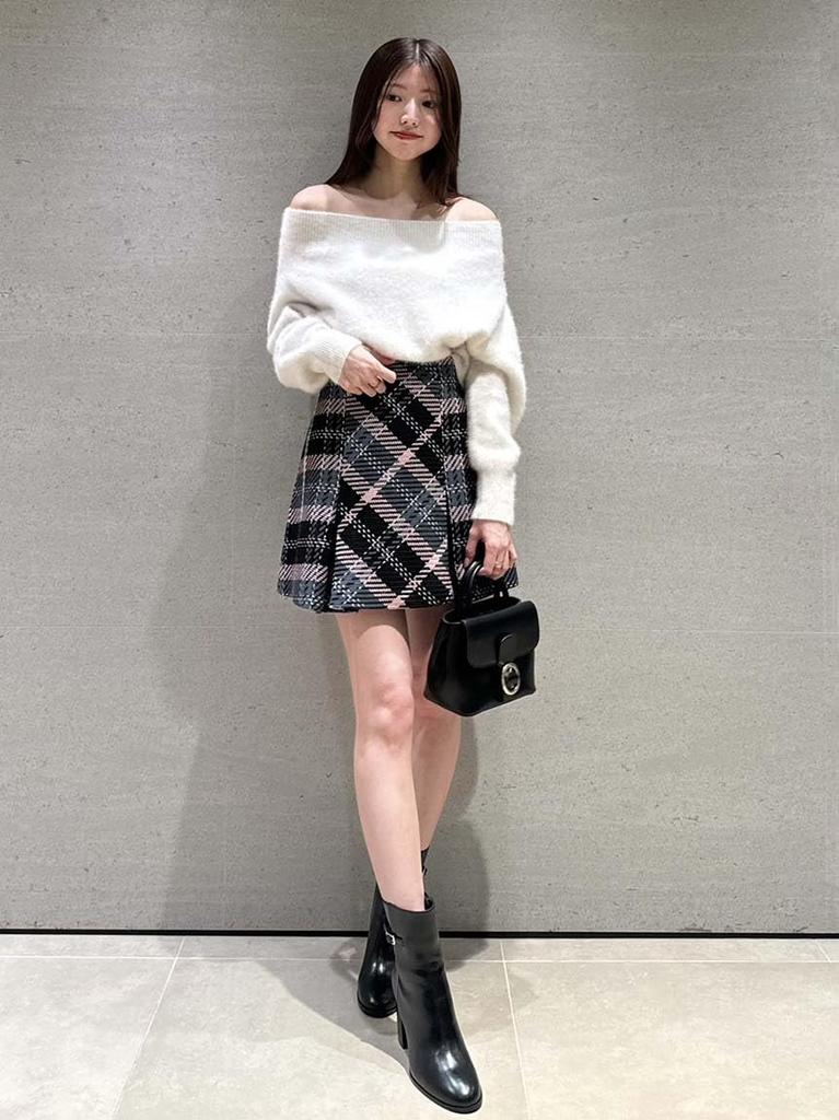 Snidel Fox Alpaca Pullover SWNT244040 IVR Women's Off-the-Shoulder