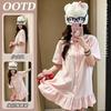 [High-quality Imitation Cotton] Pajamas Women's New Summer Short-sleeved Cartoon Hello Kitty Nightdress Loungewear