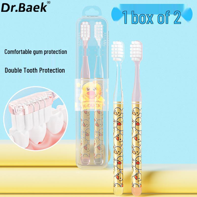 Cartoon Strawberry Bear Adult Toothbrush with Curved Wide Head and Soft Bristles