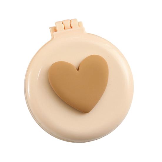 2-In-1 Mini Folding Hair Brush with Makeup Mirror Portable Travel Air Cushion Comb Women Girls Scalp Massage Detangling Brush