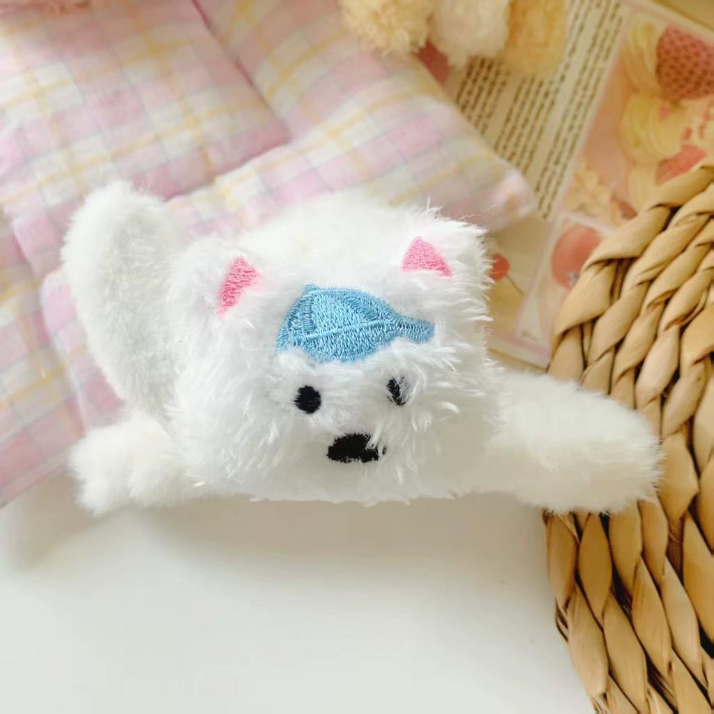 Cartoon cute puppy plush grab clip female disc hair back head hairpin large shark clip headdress